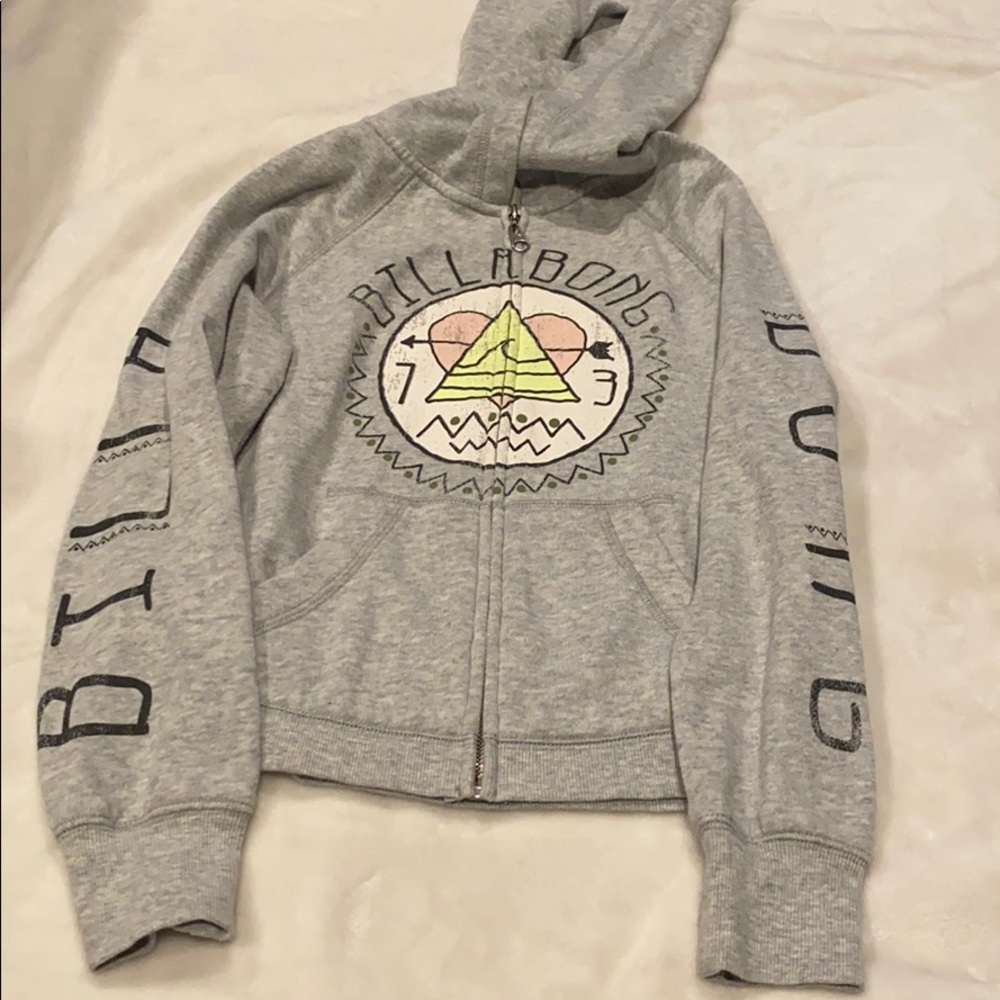 Girls billabong medium zip up sweatshirt hoodie